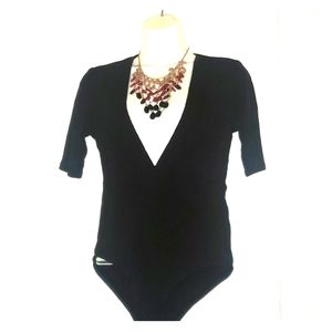 Bnwot, Women's  black, deep plunge body suit